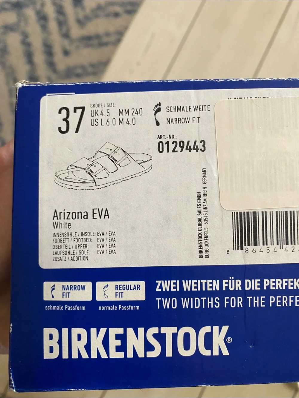 Birkenstock Kids White Two-Strap Arizona Sandals